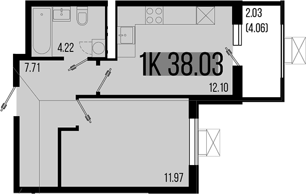 Продается 1-комн. квартира, 36 м²