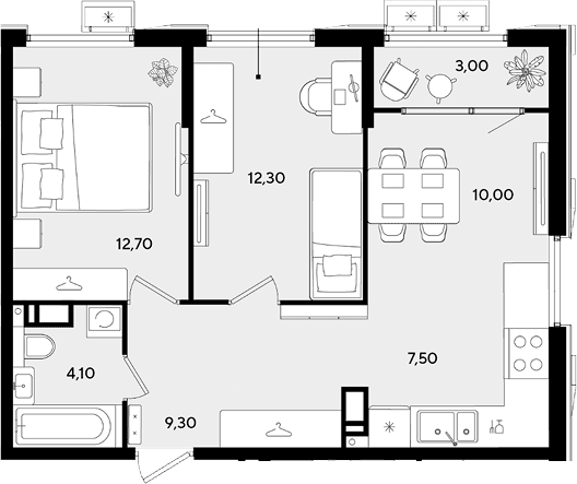 Продается 3-комн. квартира, 55.9 м²
