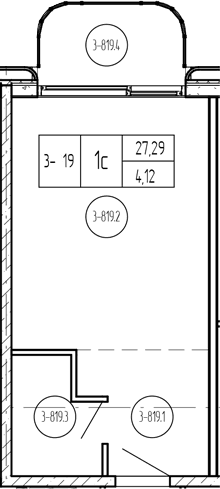 Продается 1-комн. квартира, 27.29 м²