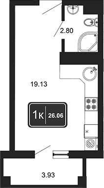 Продается 1-комн. квартира, 22.13 м²
