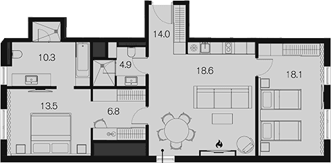 Продается 2-комн. квартира, 86.2 м²