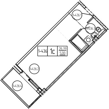 Продается 1-комн. квартира, 26.39 м²