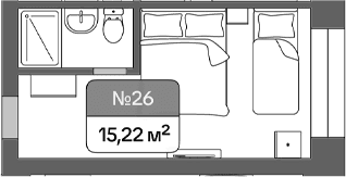 Продается 1-комн. квартира, 15.22 м²