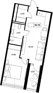 Продается 1-комн. квартира, 36.15 м²