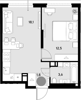 Продается 1-комн. квартира, 36 м²