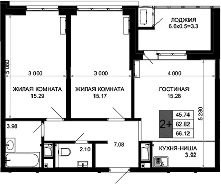 Продается 3-комн. квартира, 62.82 м²