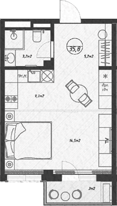 Продается 1-комн. квартира, 32.8 м²