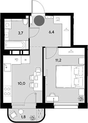 Продается 1-комн. квартира, 31.3 м²