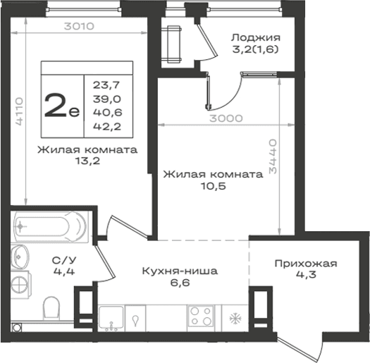 Продается 2-комн. квартира, 39 м²