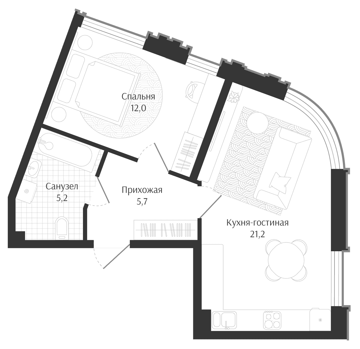 Продается 2-комн. квартира, 44.1 м²