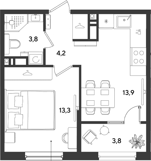 Продается 1-комн. квартира, 35.2 м²