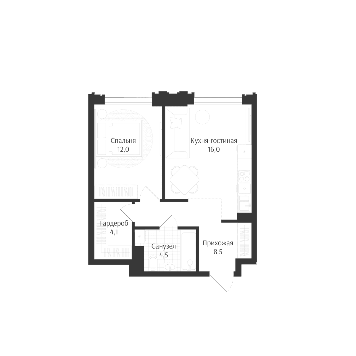 Продается 2-комн. квартира, 45.1 м²