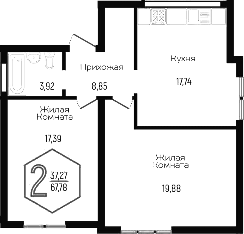 Продается 3-комн. квартира, 67.78 м²
