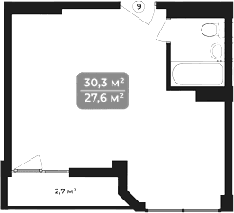 Продается 1-комн. квартира, 30.3 м²