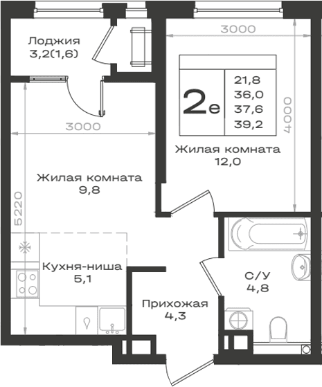 Продается 2-комн. квартира, 36 м²