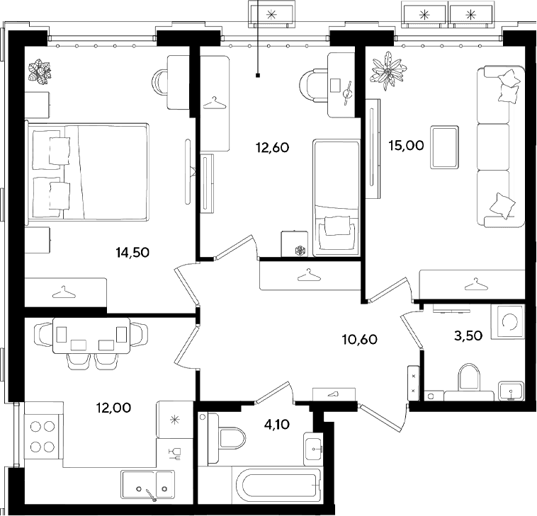 Продается 3-комн. квартира, 72.3 м²