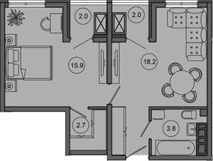 Продается 2-комн. квартира, 40.7 м²