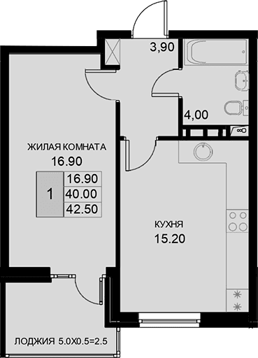 Продается 1-комн. квартира, 40 м²