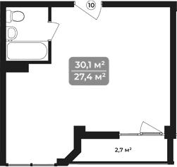 Продается 1-комн. квартира, 30.1 м²