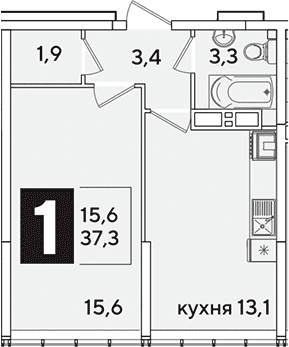 Продается 1-комн. квартира, 37.3 м²