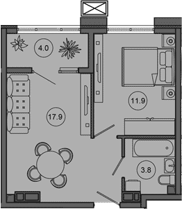 Продается 2-комн. квартира, 33.6 м²