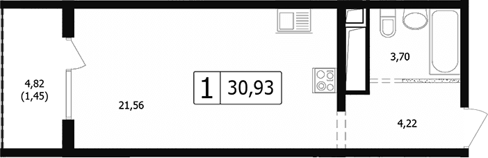 Продается 1-комн. квартира, 28.05 м²