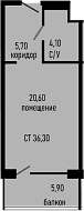 Продается 1-комн. квартира, 30.4 м²