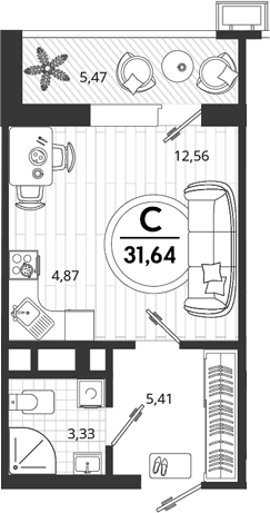 Продается 1-комн. квартира, 26.17 м²