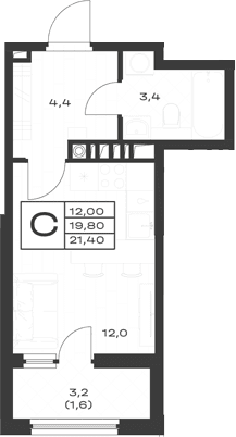 Продается 1-комн. квартира, 19.8 м²
