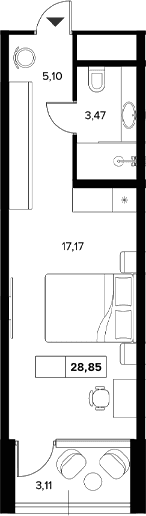 Продается 1-комн. квартира, 25.74 м²