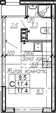 Продается 1-комн. квартира, 17.4 м²