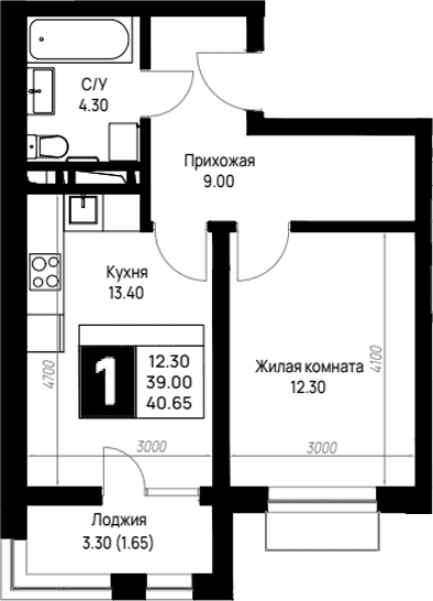 Продается 1-комн. квартира, 39 м²