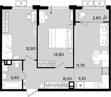 Продается 3-комн. квартира, 56.3 м²