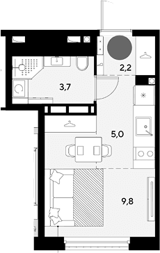 Продается 1-комн. квартира, 20.7 м²
