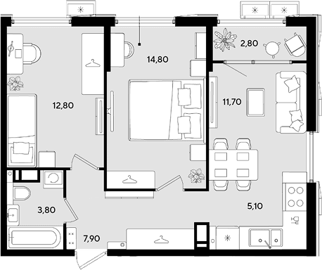 Продается 3-комн. квартира, 56.1 м²