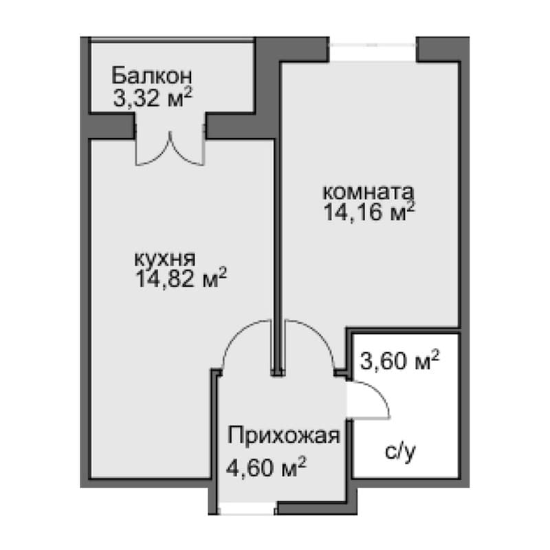 Продается 1-комн. квартира, 34.47 м²