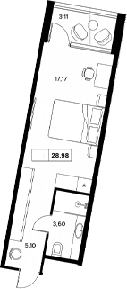 Продается 1-комн. квартира, 25.87 м²