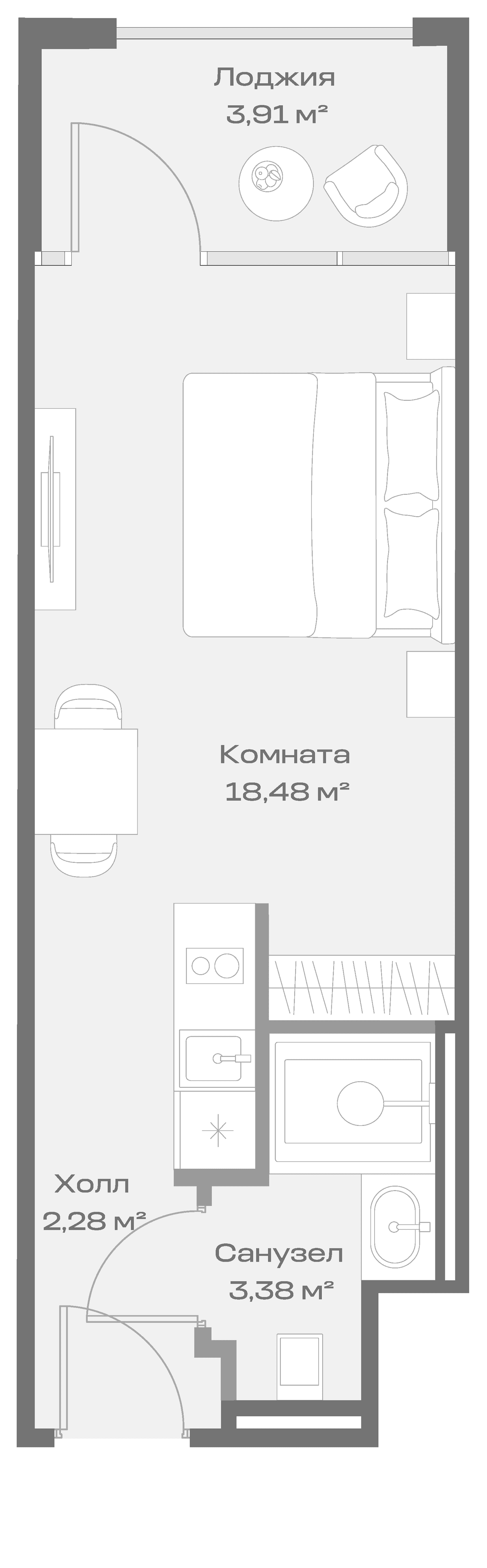 Продается 1-комн. квартира, 24.14 м²