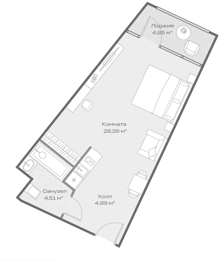 Продается 1-комн. квартира, 37.75 м²