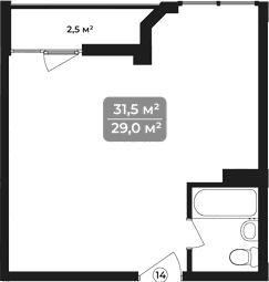 Продается 1-комн. квартира, 31.5 м²