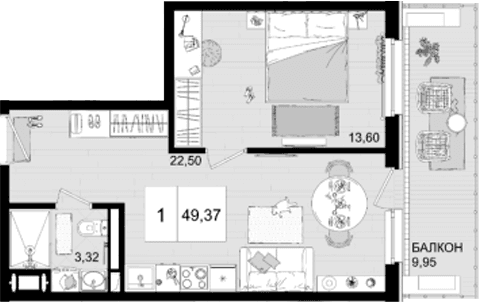 Продается 2-комн. квартира, 39.42 м²