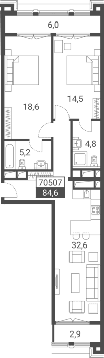 Продается 3-комн. квартира, 75.7 м²