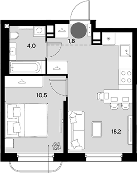 Продается 2-комн. квартира, 34.5 м²