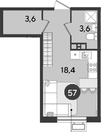 Продается 1-комн. квартира, 25.6 м²