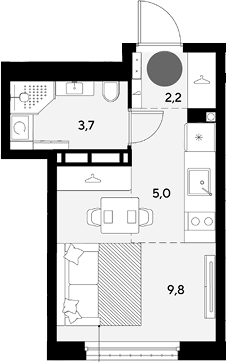 Продается 1-комн. квартира, 20.7 м²
