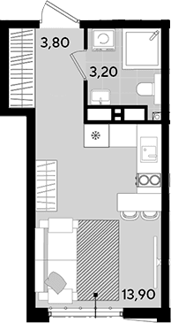 Продается 1-комн. квартира, 20.9 м²