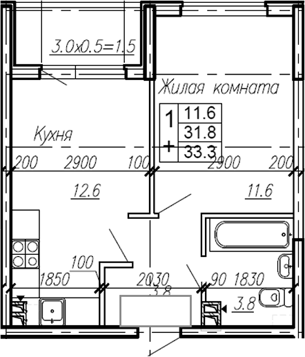 Продается 1-комн. квартира, 31.8 м²