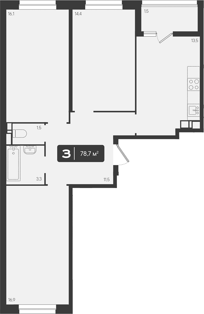 Продается 3-комн. квартира, 77.2 м²