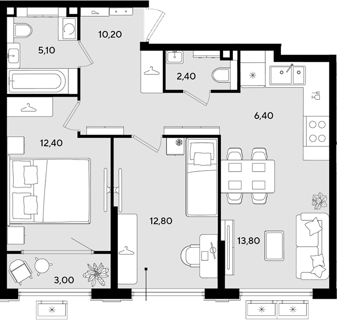 Продается 3-комн. квартира, 63.1 м²
