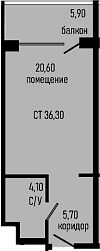Продается 1-комн. квартира, 30.4 м²